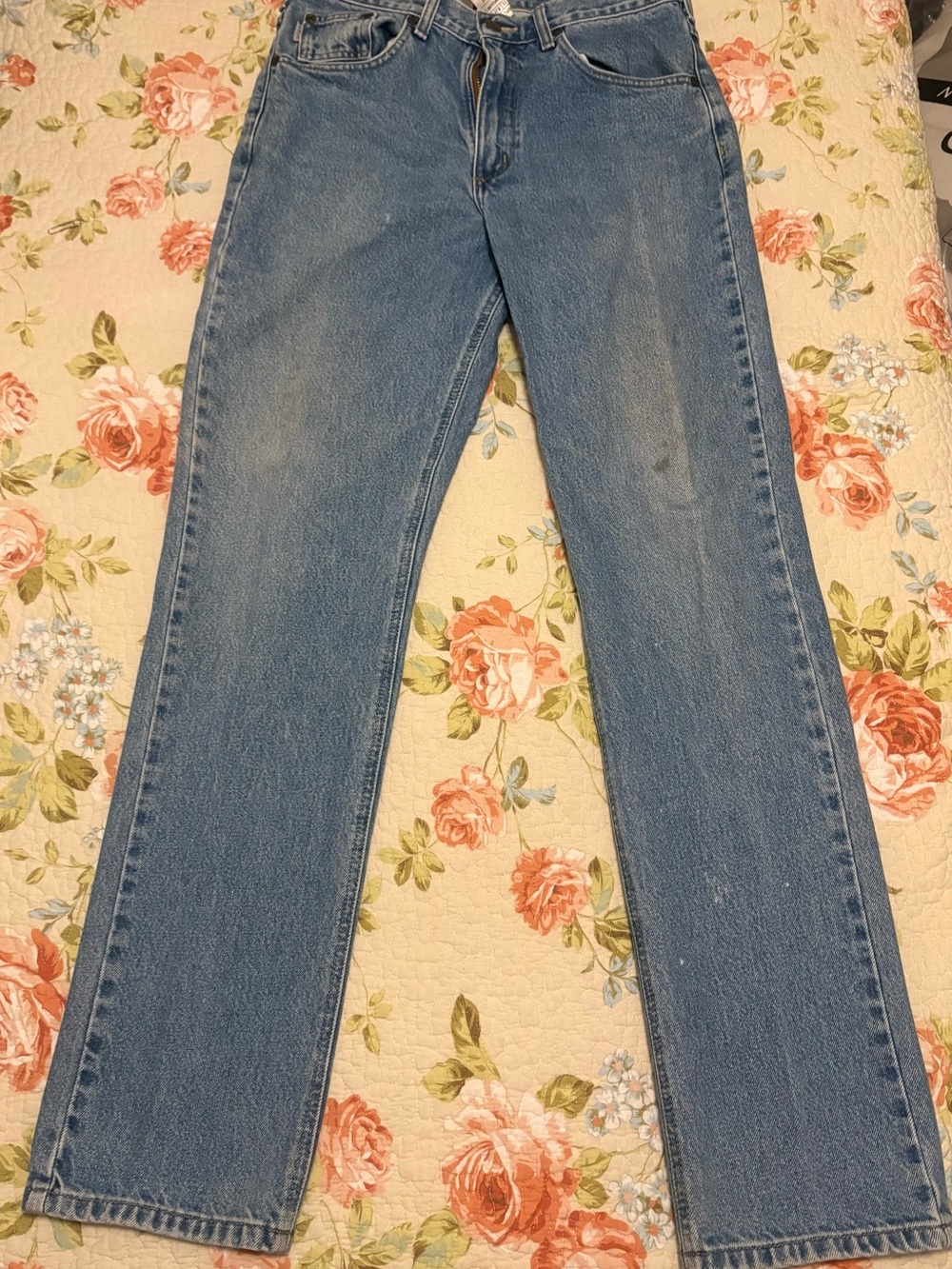 CARHARTT Jeans B18 Straight Light Denim Heavy Weight 33x34 Distressed